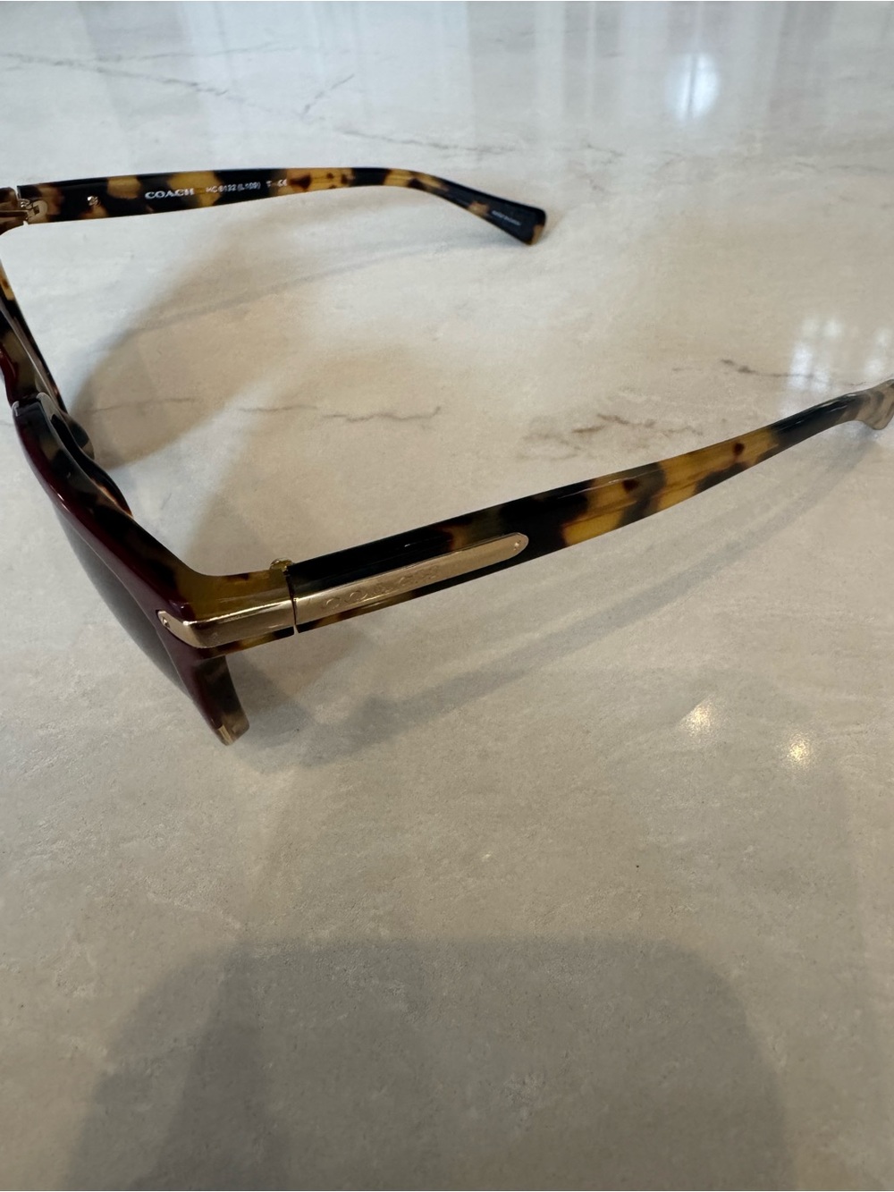 Coach Burgundy and Tortoiseshell Cat-Eye Sunglasses - Picture 8 of 10